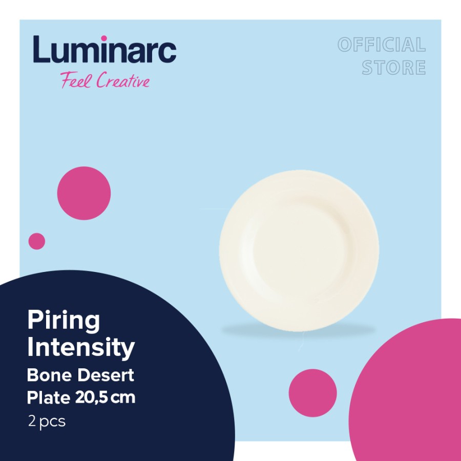 Luminarc Piring Intensity - Bone Dessert Plate 20,5 cm - 2pcs